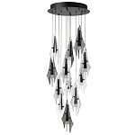 Люстра каскадная с 12-ю рельефными прозрачными плафонами Glass Pod  варинант исполнения - 4 | Loft Concept в Москве