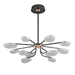 Люстра черного цвета с 12-ю прозрачными плафонами овальной формы Iona chandelier варинант исполнения - 1 | Loft Concept в Москве