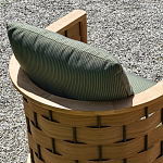 Дизайнерское уличное кресло из массива дерева с плетеной спинкой PALINFRASCA Armchair варинант исполнения - 4 | Loft Concept в Москве