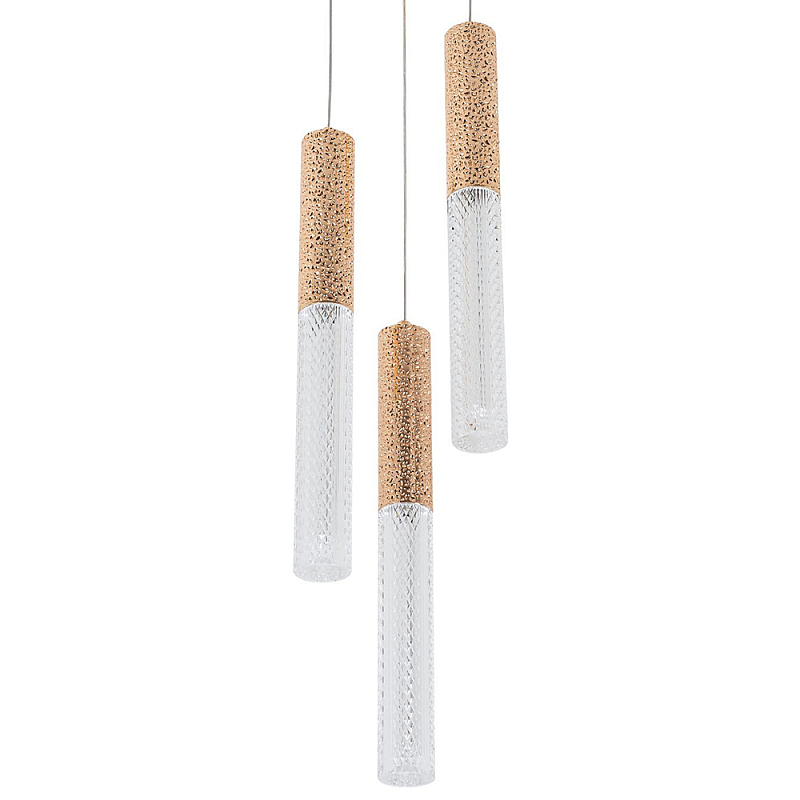   Dew Drops Tube Gold Trio Hanging Lamp     | Loft Concept 