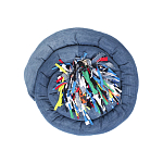 Подушка круглая из джинсовой одежды Heart Round варинант исполнения - 1 | Loft Concept в Москве