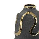 Ваза с золотыми акцентными полосами на черном матовом фоне Accent Tape варинант исполнения - 4 | Loft Concept в Москве