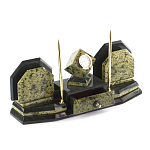 Настольный письменный набор из змеевика с часами и таблетницей Successful Leader варинант исполнения - 2 | Loft Concept в Москве