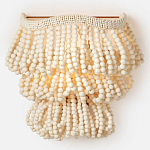 Настенный светильник с подвесками из деревянных бусин молочного цвета Wooden Beads Wall Lamp варинант исполнения - 5 | Loft Concept в Москве