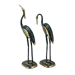 Статуэтка бронзовая пара Журавли синие Bronze Birds варинант исполнения - 2 | Loft Concept в Москве