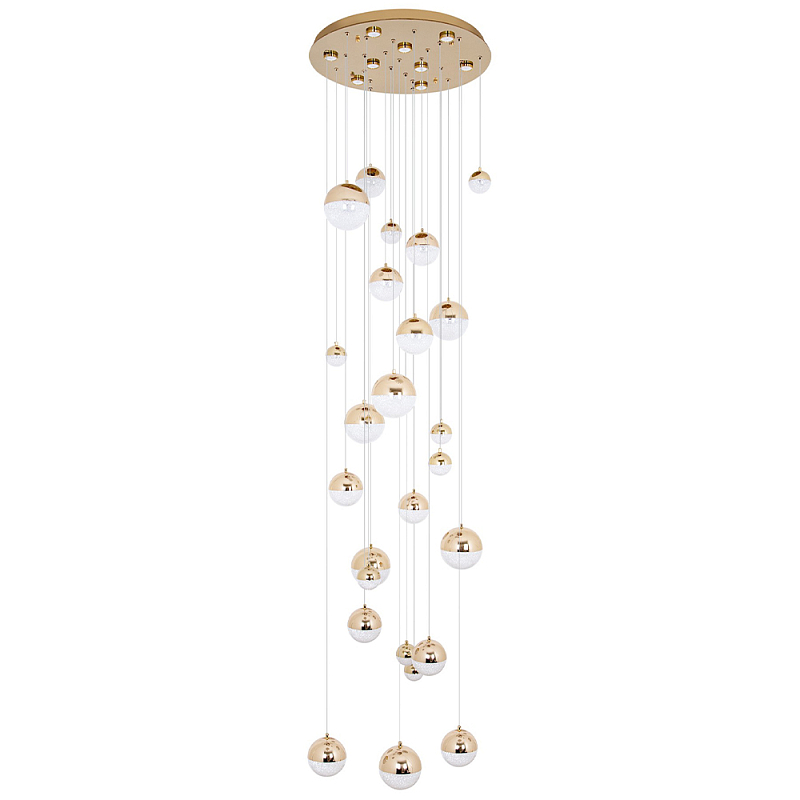         Esme Sphere Crystal Brass Cascade Chandelier 25     | Loft Concept 
