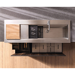 Кухонный гарнитур из массива дерева и камня HI-LINE 6 FRAME DOOR Dada Engenereed Kitchen варинант исполнения - 8 | Loft Concept в Москве