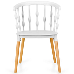 Пластиковый стул на ножках из массива бука Ferret Spiral White варинант исполнения - 2 | Loft Concept в Москве