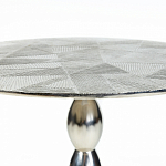 Кофейный столик с рельефной столешницей из металла Aplika Silver варинант исполнения - 4 | Loft Concept в Москве