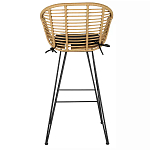 Стул барный с ротанговым плетением Half Bar Chair with Wicker с подлокотниками варинант исполнения - 5 | Loft Concept в Москве