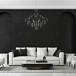 Люстра с тонким металлическим каркасом цвета хром Quasar варинант исполнения - 5 | Loft Concept в Москве