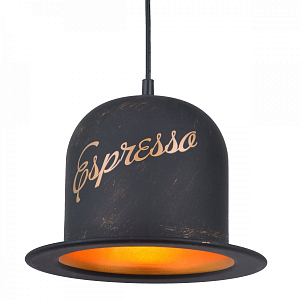 Подвесной светильник Pendant Lamp vintage Banker Bowler Hat ESPRESSO II