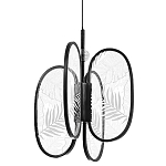 Люстра с гравировкой на акриловых плафонах Gravyura Black D 33 см варинант исполнения - 1 | Loft Concept в Москве