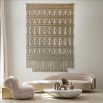 Панно на стену плетеное Макраме бежевый цвет  варинант исполнения - 10 | Loft Concept в Москве