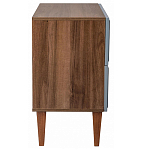 Тумба прикроватная серая из массива бука с 2-мя ящиками Wenge Light варинант исполнения - 3 | Loft Concept в Москве