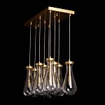 Люстра с 9-ю прозрачными стеклянными плафонами в форме капли Lucid Rain  варинант исполнения - 9 | Loft Concept в Москве