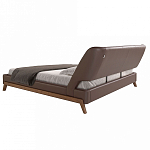 Кровать двуспальная с изголовьем из экокожи шоколадно-коричневого цвета Modern Look варинант исполнения - 3 | Loft Concept в Москве