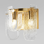 Бра с металлическим основанием золотого цвета и хрустальными подвесками Textured Glass варинант исполнения - 4 | Loft Concept в Москве