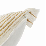 Чехол на подушку горчичного цвета с бахромой и объемным узором Ethnic mix варинант исполнения - 3 | Loft Concept в Москве