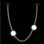 Подвесной светильник в форме дуги с белыми шарообразными плафонами Flos Wireline Lighting варинант исполнения - 3 | Loft Concept в Москве