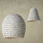 Подвесной светильник белый металлический в форме купола White Natural Lines варинант исполнения - 3 | Loft Concept в Москве