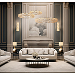 Люстра из 3-х колец с текстурной огранкой Reflection of Reality варинант исполнения - 3 | Loft Concept в Москве