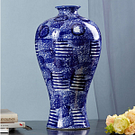 Ваза из фарфора сине-белого цвета Blue & White Ornament  варинант исполнения - 4 | Loft Concept в Москве