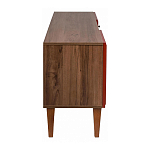 ТВ-тумба красная из массива бука с 2-мя дверками и ящиком Wenge Light варинант исполнения - 3 | Loft Concept в Москве