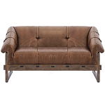 Двухместный диван Duncan винтажная коричневая кожа варинант исполнения - 1 | Loft Concept в Москве