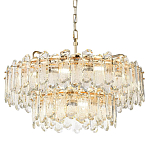 Люстра подвесная двухъярусная с хрустальными овальными подвесками Harmonica варинант исполнения - 1 | Loft Concept в Москве