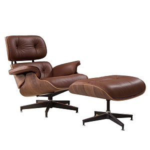 Кресло Eames Lounge Chair & Ottoman light brown