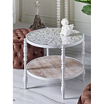 Журнальный столик из натурального дерева в винтажном стиле Openwork Coffee Table варинант исполнения - 6 | Loft Concept в Москве