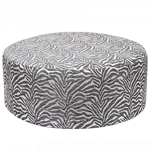 Пуф круглый с принтом Beige Jacquard