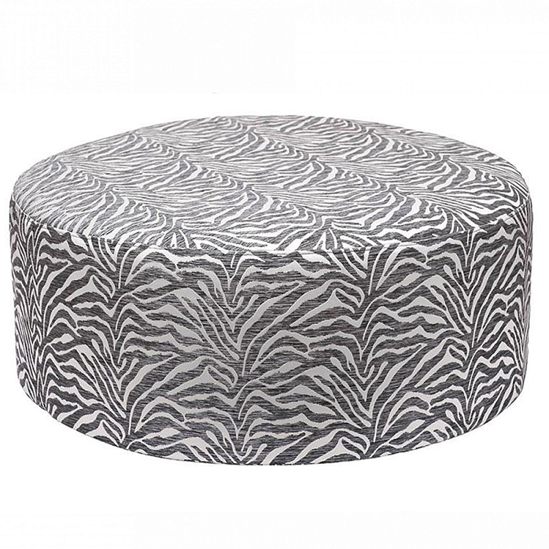 Пуф круглый с принтом Beige Jacquard Бежевый в Москве | Loft Concept 