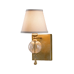 Бра со стеклянным шарообразным декором с пузырьками и бежевым абажуром Feiss варинант исполнения - 1 | Loft Concept в Москве