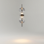 Подвесной светильник с плафоном из стекла с зеркальным градиентом Double Moon варинант исполнения - 6 | Loft Concept в Москве