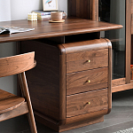 Стол рабочий округлой формы с 3-мя ящиками  Working Moonnut Table варинант исполнения - 7 | Loft Concept в Москве