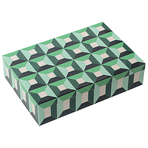 Шкатулка Squares Green Bone Inlay Box