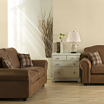 Настольная лампа с фарфоровым основанием бежевого цвета с рисунком и плиссированным абажуром на темной подставке Elstead Lighting варинант исполнения - 11 | Loft Concept в Москве