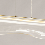 Люстра линейная с прозрачным волнообразным плафоном Wave Line варинант исполнения - 10 | Loft Concept в Москве