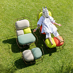 Дизайнерское разноцветное кресло на металлическом каркасе с подставкой для ног Poltronova Plasma Armchair варинант исполнения - 11 | Loft Concept в Москве