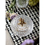 Конфетница прозрачная стеклянная на бронзовых ножках в виде морских коньков с крышкой в виде ракушки Eden Garden варинант исполнения - 4 | Loft Concept в Москве