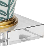 Настольная лампа овальная с тропическим принтом Stylized Aalm Leaves Motif варинант исполнения - 2 | Loft Concept в Москве