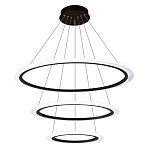 Люстра подвесная светодиодная с тремя черными кольцами и пультом управления Ring Horizontal варинант исполнения - 1 | Loft Concept в Москве