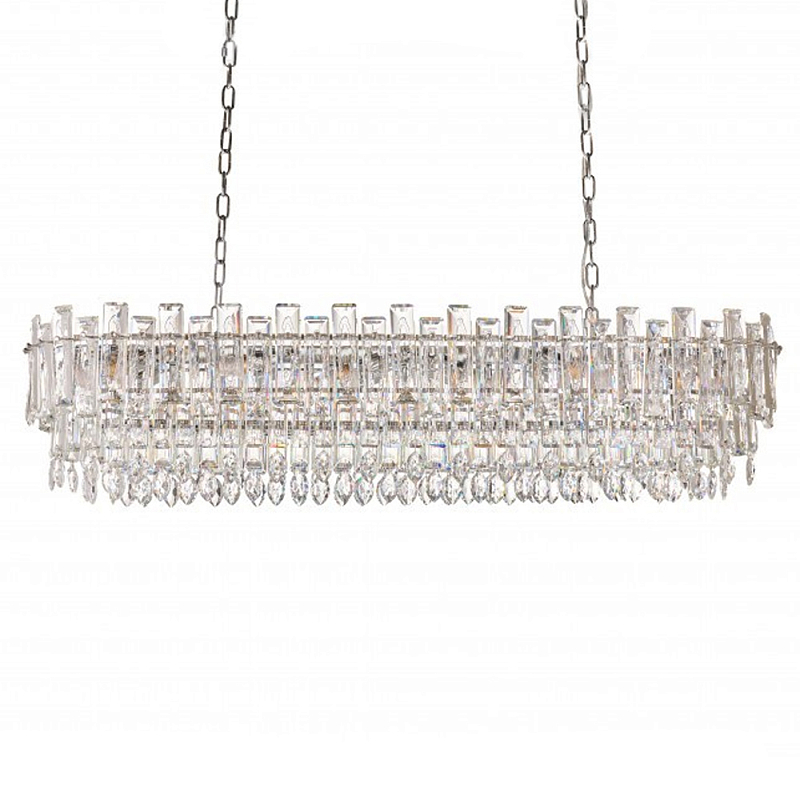 Люстра овальная с хрустальными подвесками Gorgeous Crystal Light Хром Прозрачный Золотой Люстра овальная с хрустальными подвесками Gorgeous Crystal Light Хром Прозрачный Золотой в Москве | Loft Concept