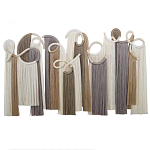 Настенный декор с бахромой белого и бежевого цвета Abstraction I варинант исполнения - 3 | Loft Concept в Москве