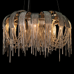 Люстра подвесная круглая с изогнутыми металлическими дугами и ниспадающими цепочками 65 см Atlantis Chain варинант исполнения - 14 | Loft Concept в Москве