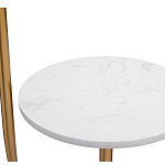 Торшер с мраморным столиком и золотым плафоном Ezio Floor Lamp варинант исполнения - 2 | Loft Concept в Москве