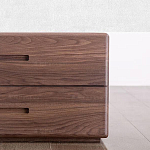 Прикроватный столик деревянный с 2-мя ящиками Moon Walnut Furniture варинант исполнения - 2 | Loft Concept в Москве