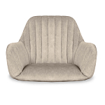 Барный стул со спинкой и подлокотниками на 4-х коричневых деревянных ножках Бежевый Велюр Ava Charm варинант исполнения - 4 | Loft Concept в Москве